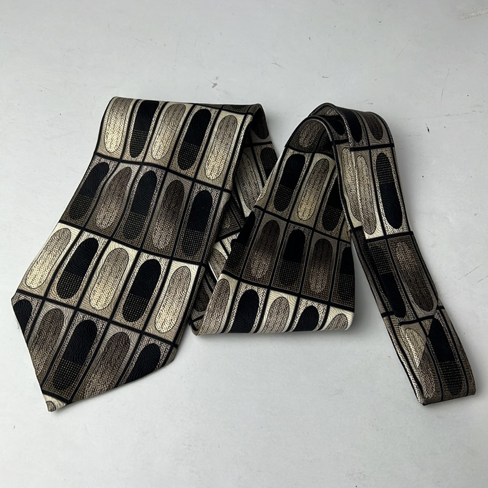 Bergamo New York Necktie Green Black Pure Silk Men Accessories Neck Tie - Picture 6 of 7